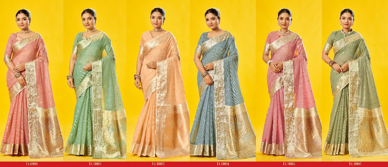 KL Akira 487 Golden Border Cotton Designer Sarees Wholesale Market In Surat